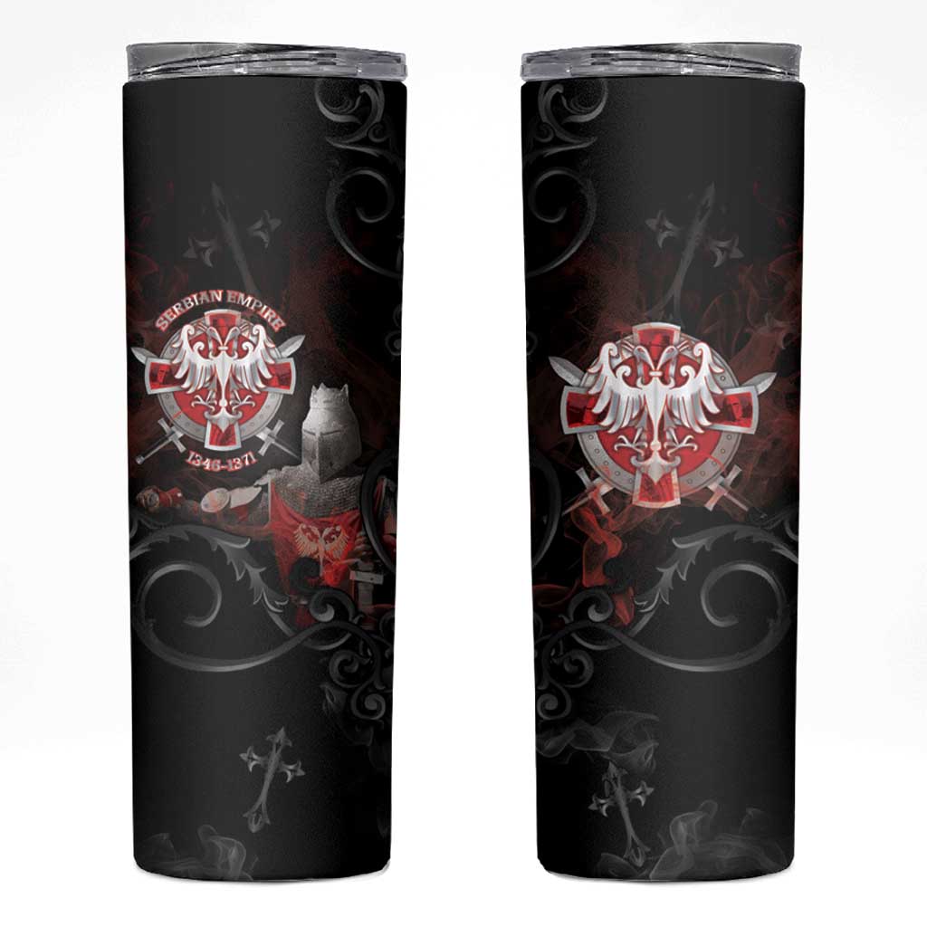 Serbian Empire Skinny Tumbler Knight With Emblem Double Eagle - Wonder Print Shop