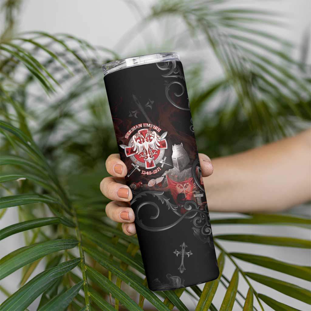 Serbian Empire Skinny Tumbler Knight With Emblem Double Eagle - Wonder Print Shop