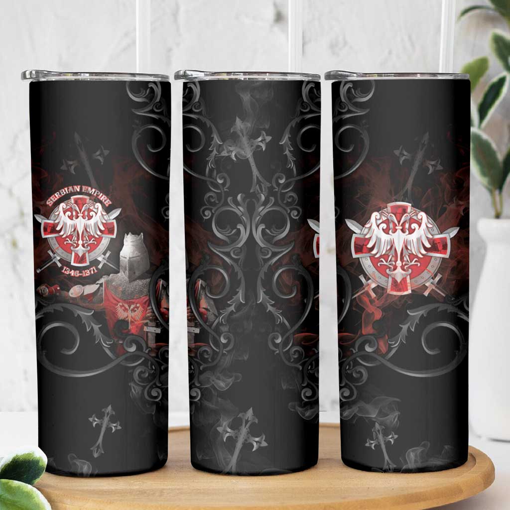 Serbian Empire Skinny Tumbler Knight With Emblem Double Eagle - Wonder Print Shop
