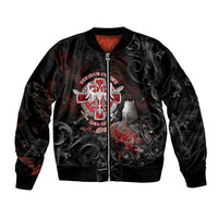 Serbian Empire Sleeve Zip Bomber Jacket Knight With Emblem Double Eagle - Wonder Print Shop