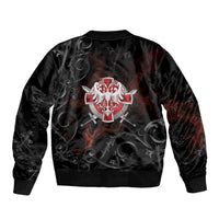 Serbian Empire Sleeve Zip Bomber Jacket Knight With Emblem Double Eagle - Wonder Print Shop