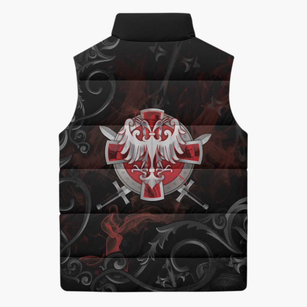 Serbian Empire Sleeveless Puffer Jacket Knight With Emblem Double Eagle - Wonder Print Shop