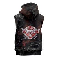 Serbian Empire Sleeveless Zip Hoodie Knight With Emblem Double Eagle - Wonder Print Shop
