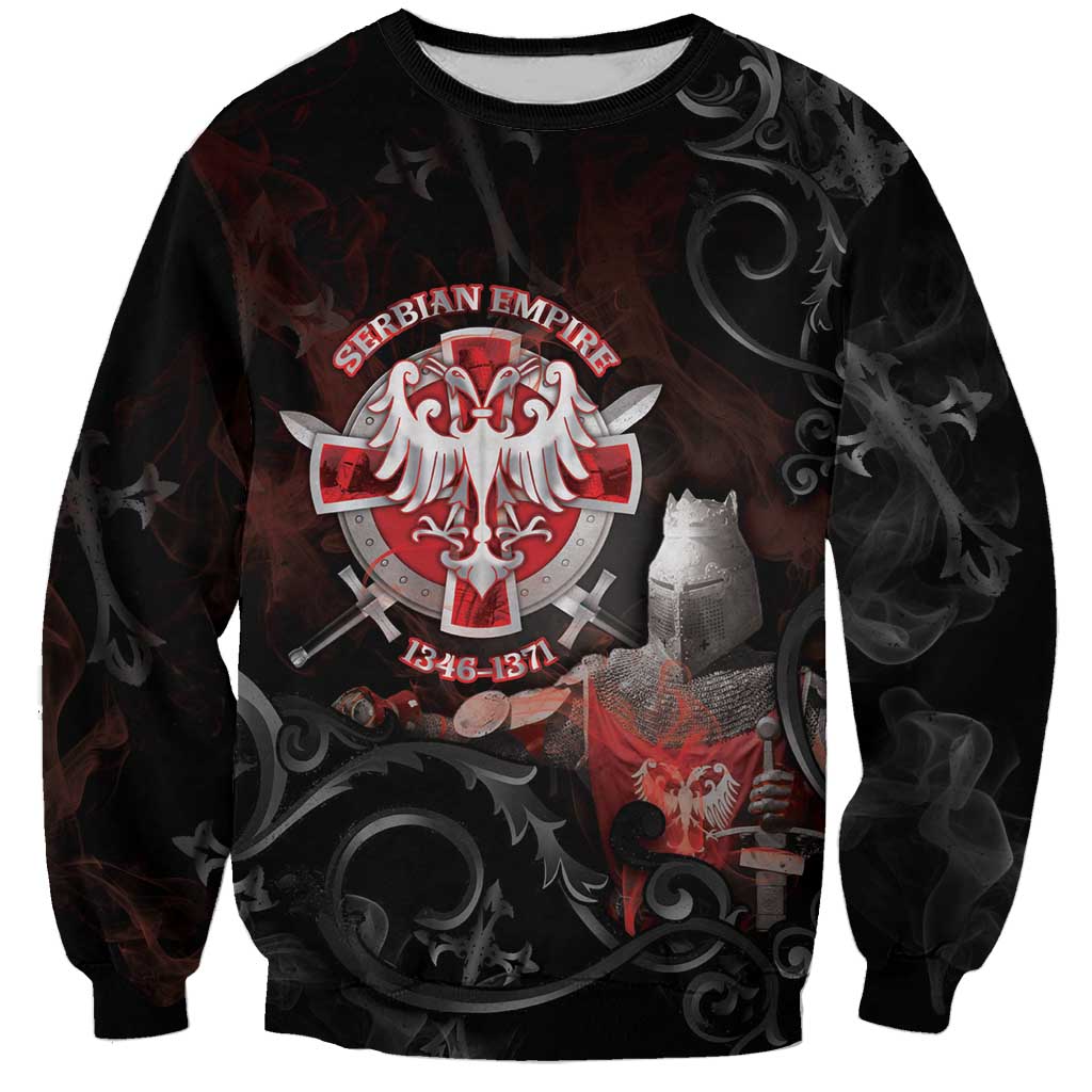 Serbian Empire Sweatshirt Knight With Emblem Double Eagle - Wonder Print Shop