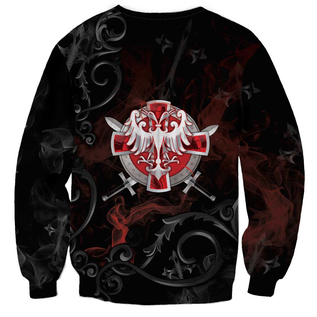 Serbian Empire Sweatshirt Knight With Emblem Double Eagle - Wonder Print Shop