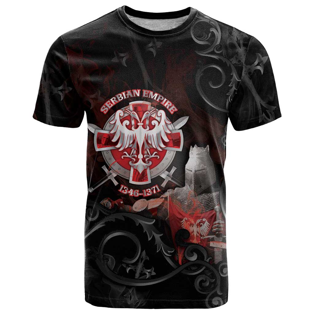 Serbian Empire T Shirt Knight With Emblem Double Eagle - Wonder Print Shop