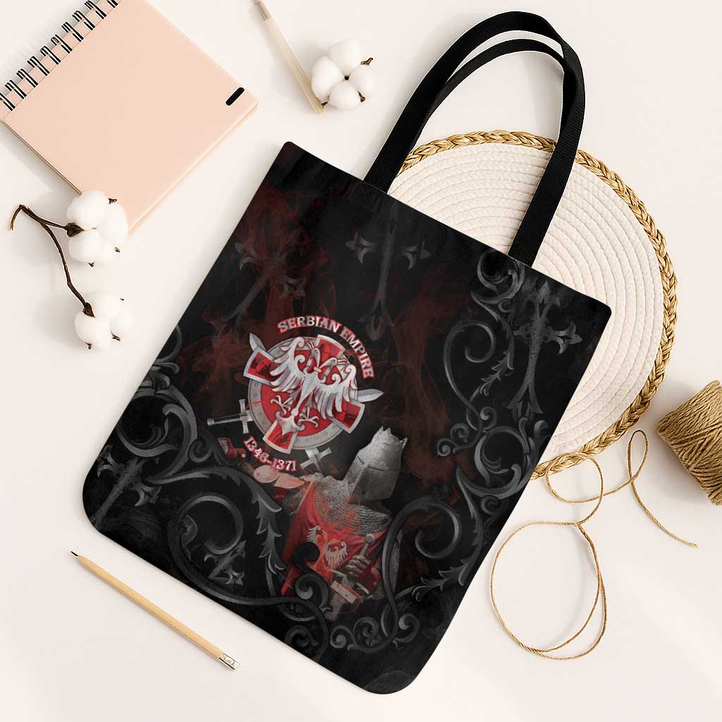 Serbian Empire Tote Bag Knight With Emblem Double Eagle - Wonder Print Shop
