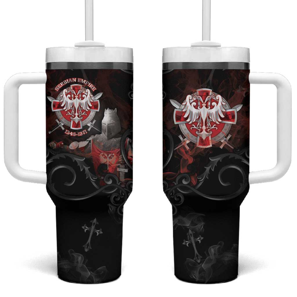 Serbian Empire Tumbler With Handle Knight With Emblem Double Eagle - Wonder Print Shop