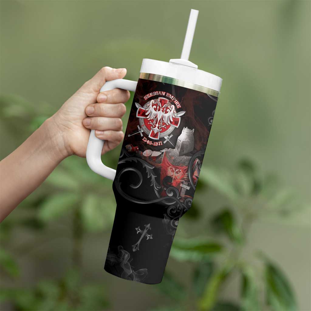 Serbian Empire Tumbler With Handle Knight With Emblem Double Eagle - Wonder Print Shop