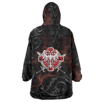 Serbian Empire Wearable Blanket Hoodie Knight With Emblem Double Eagle - Wonder Print Shop