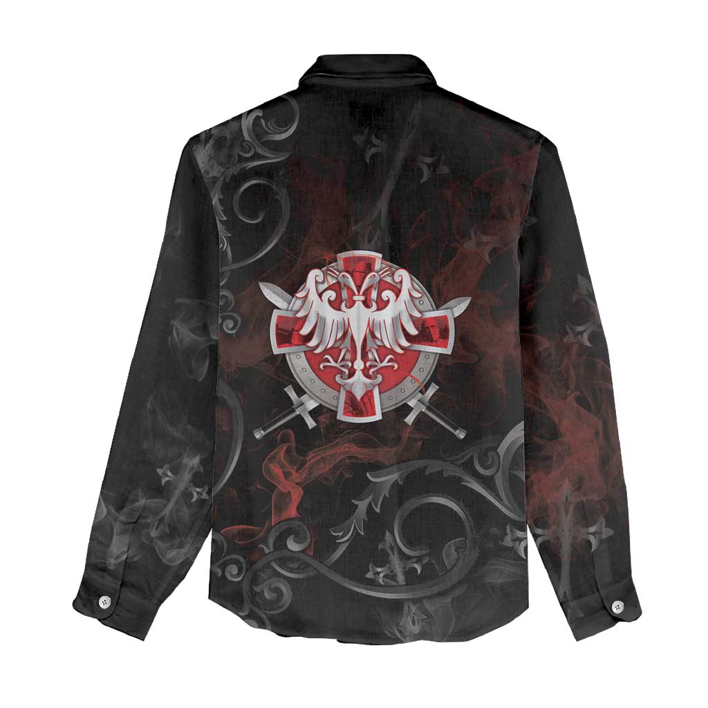 Serbian Empire Women Casual Shirt Knight With Emblem Double Eagle - Wonder Print Shop