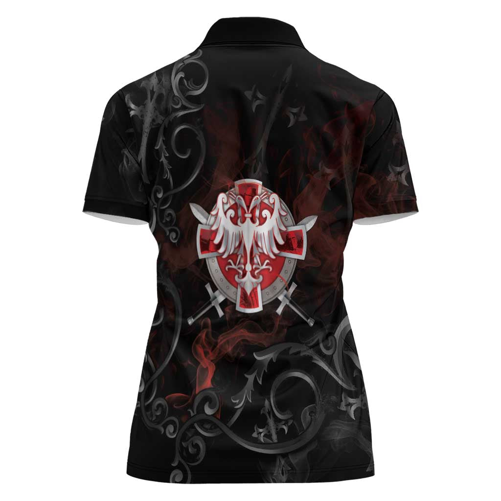 Serbian Empire Women Polo Shirt Knight With Emblem Double Eagle - Wonder Print Shop