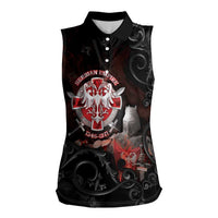 Serbian Empire Women Sleeveless Polo Shirt Knight With Emblem Double Eagle - Wonder Print Shop