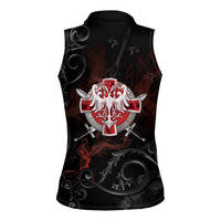Serbian Empire Women Sleeveless Polo Shirt Knight With Emblem Double Eagle - Wonder Print Shop