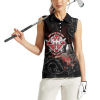 Serbian Empire Women Sleeveless Polo Shirt Knight With Emblem Double Eagle - Wonder Print Shop