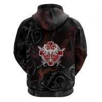 Serbian Empire Zip Hoodie Knight With Emblem Double Eagle - Wonder Print Shop