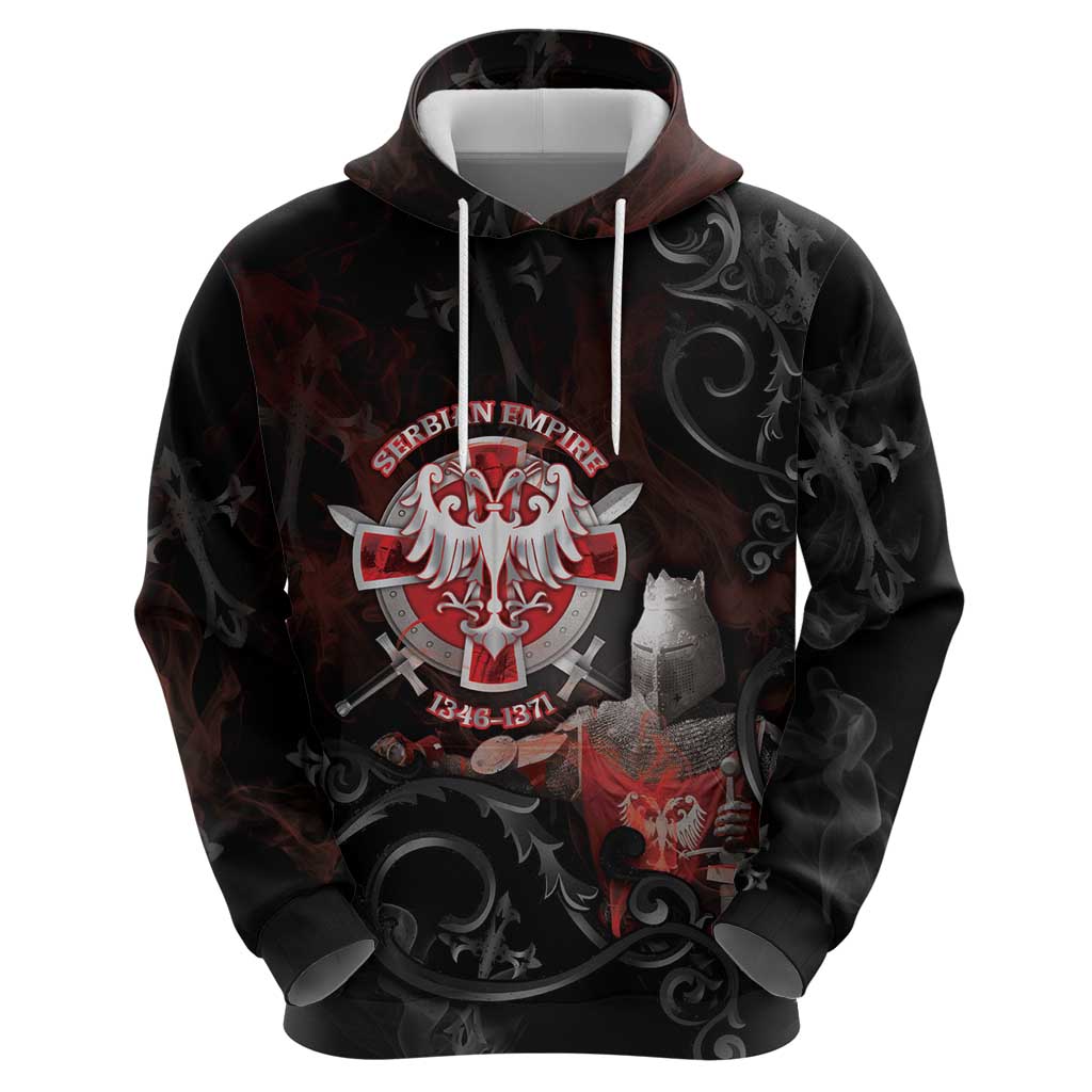 Serbian Empire Zip Hoodie Knight With Emblem Double Eagle - Wonder Print Shop