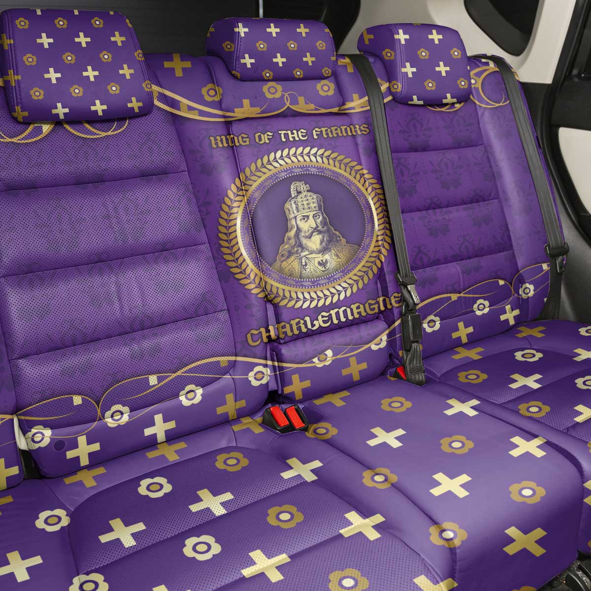 Carolingian Empire Back Car Seat Cover Charlemagne King Of The Franks - Wonder Print Shop