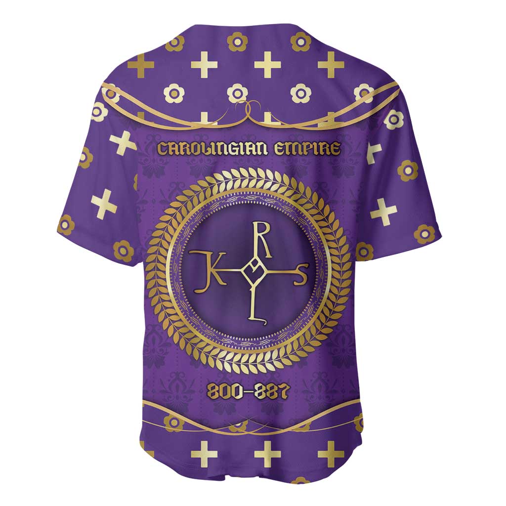 Carolingian Empire Baseball Jersey Charlemagne King Of The Franks - Wonder Print Shop