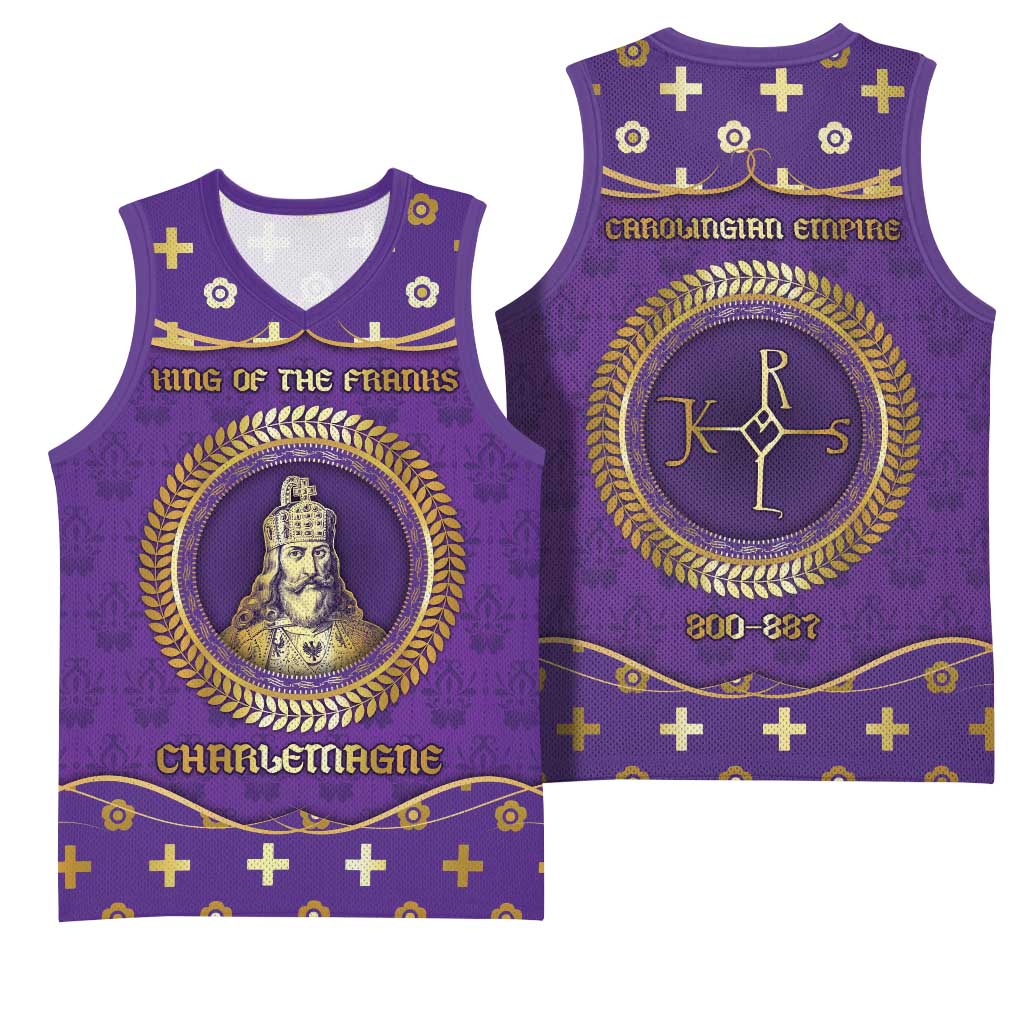 Carolingian Empire Basketball Jersey Charlemagne King Of The Franks - Wonder Print Shop