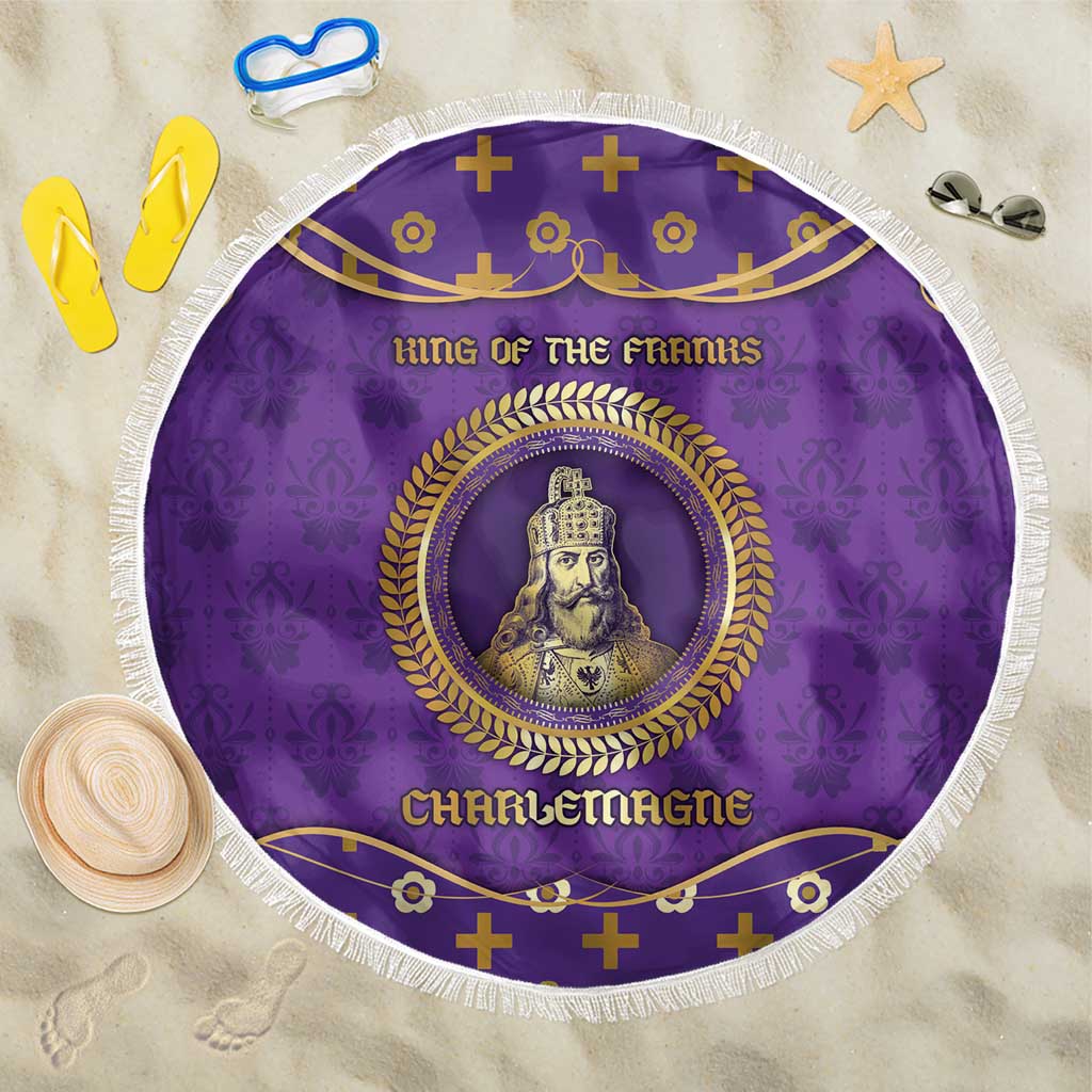 Carolingian Empire Beach Blanket Charlemagne King Of The Franks - Wonder Print Shop