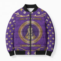 Carolingian Empire Bomber Puffer Jacket Charlemagne King Of The Franks - Wonder Print Shop