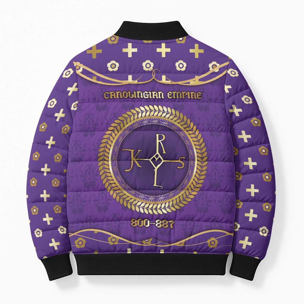 Carolingian Empire Bomber Puffer Jacket Charlemagne King Of The Franks - Wonder Print Shop