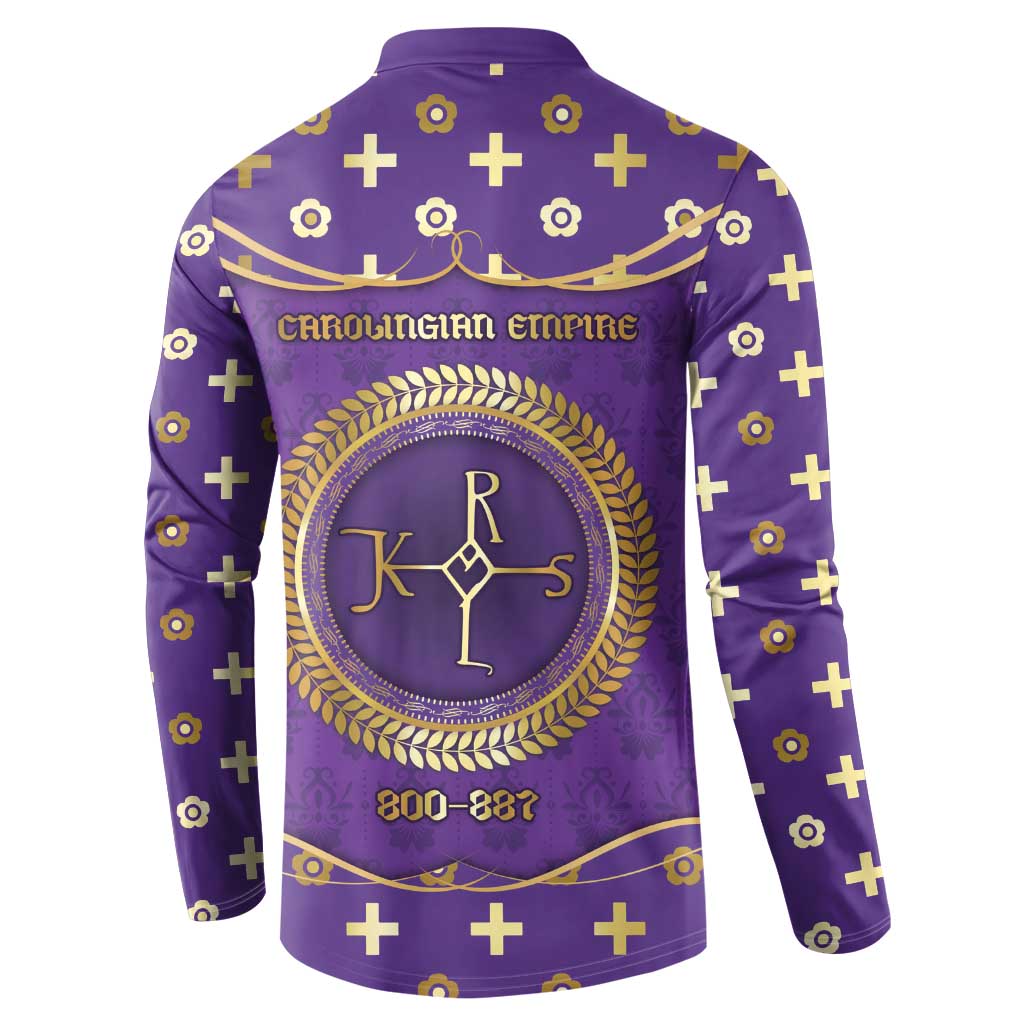 Carolingian Empire Button Sweatshirt Charlemagne King Of The Franks - Wonder Print Shop