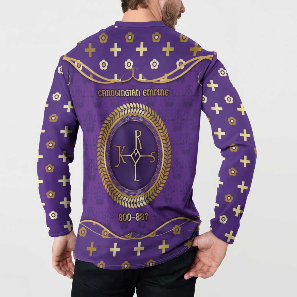 Carolingian Empire Button Sweatshirt Charlemagne King Of The Franks - Wonder Print Shop