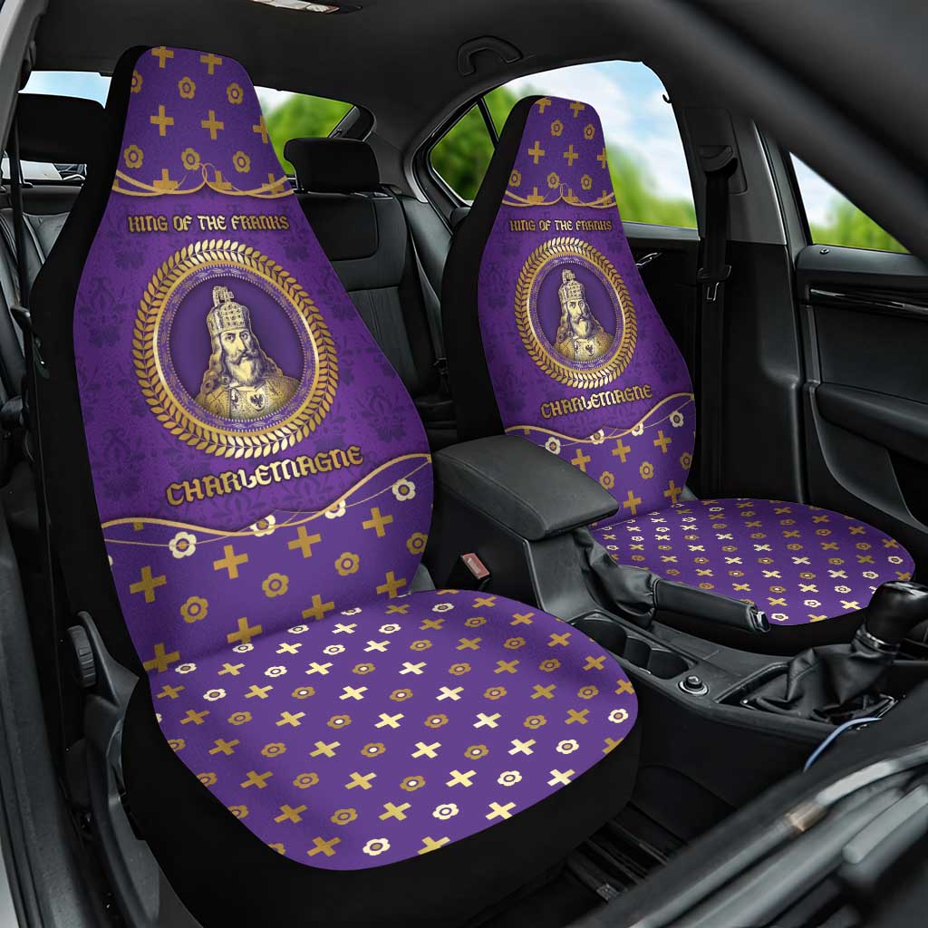 Carolingian Empire Car Seat Cover Charlemagne King Of The Franks - Wonder Print Shop