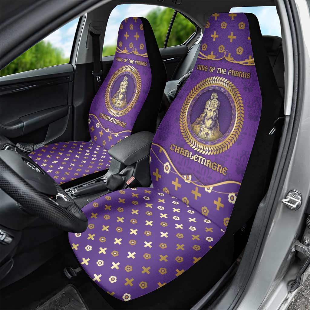 Carolingian Empire Car Seat Cover Charlemagne King Of The Franks - Wonder Print Shop