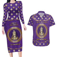 Carolingian Empire Couples Matching Long Sleeve Bodycon Dress and Hawaiian Shirt Charlemagne King Of The Franks - Wonder Print Shop