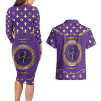 Carolingian Empire Couples Matching Long Sleeve Bodycon Dress and Hawaiian Shirt Charlemagne King Of The Franks - Wonder Print Shop