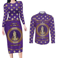 Carolingian Empire Couples Matching Long Sleeve Bodycon Dress and Long Sleeve Button Shirt Charlemagne King Of The Franks - Wonder Print Shop