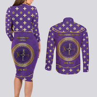 Carolingian Empire Couples Matching Long Sleeve Bodycon Dress and Long Sleeve Button Shirt Charlemagne King Of The Franks - Wonder Print Shop