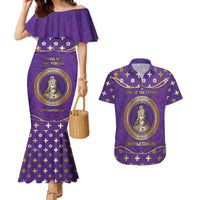 Carolingian Empire Couples Matching Mermaid Dress and Hawaiian Shirt Charlemagne King Of The Franks - Wonder Print Shop