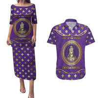 Carolingian Empire Couples Matching Puletasi and Hawaiian Shirt Charlemagne King Of The Franks - Wonder Print Shop