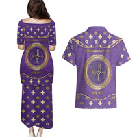 Carolingian Empire Couples Matching Puletasi and Hawaiian Shirt Charlemagne King Of The Franks - Wonder Print Shop