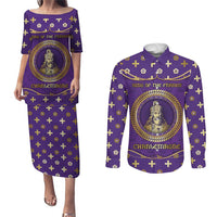 Carolingian Empire Couples Matching Puletasi and Long Sleeve Button Shirt Charlemagne King Of The Franks - Wonder Print Shop