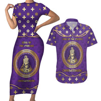 Carolingian Empire Couples Matching Short Sleeve Bodycon Dress and Hawaiian Shirt Charlemagne King Of The Franks - Wonder Print Shop