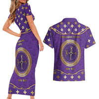 Carolingian Empire Couples Matching Short Sleeve Bodycon Dress and Hawaiian Shirt Charlemagne King Of The Franks - Wonder Print Shop