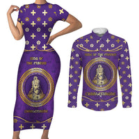 Carolingian Empire Couples Matching Short Sleeve Bodycon Dress and Long Sleeve Button Shirt Charlemagne King Of The Franks - Wonder Print Shop