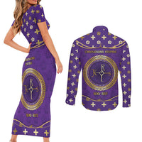Carolingian Empire Couples Matching Short Sleeve Bodycon Dress and Long Sleeve Button Shirt Charlemagne King Of The Franks - Wonder Print Shop