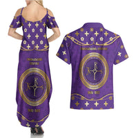 Carolingian Empire Couples Matching Summer Maxi Dress and Hawaiian Shirt Charlemagne King Of The Franks - Wonder Print Shop