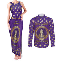 Carolingian Empire Couples Matching Tank Maxi Dress and Long Sleeve Button Shirt Charlemagne King Of The Franks - Wonder Print Shop