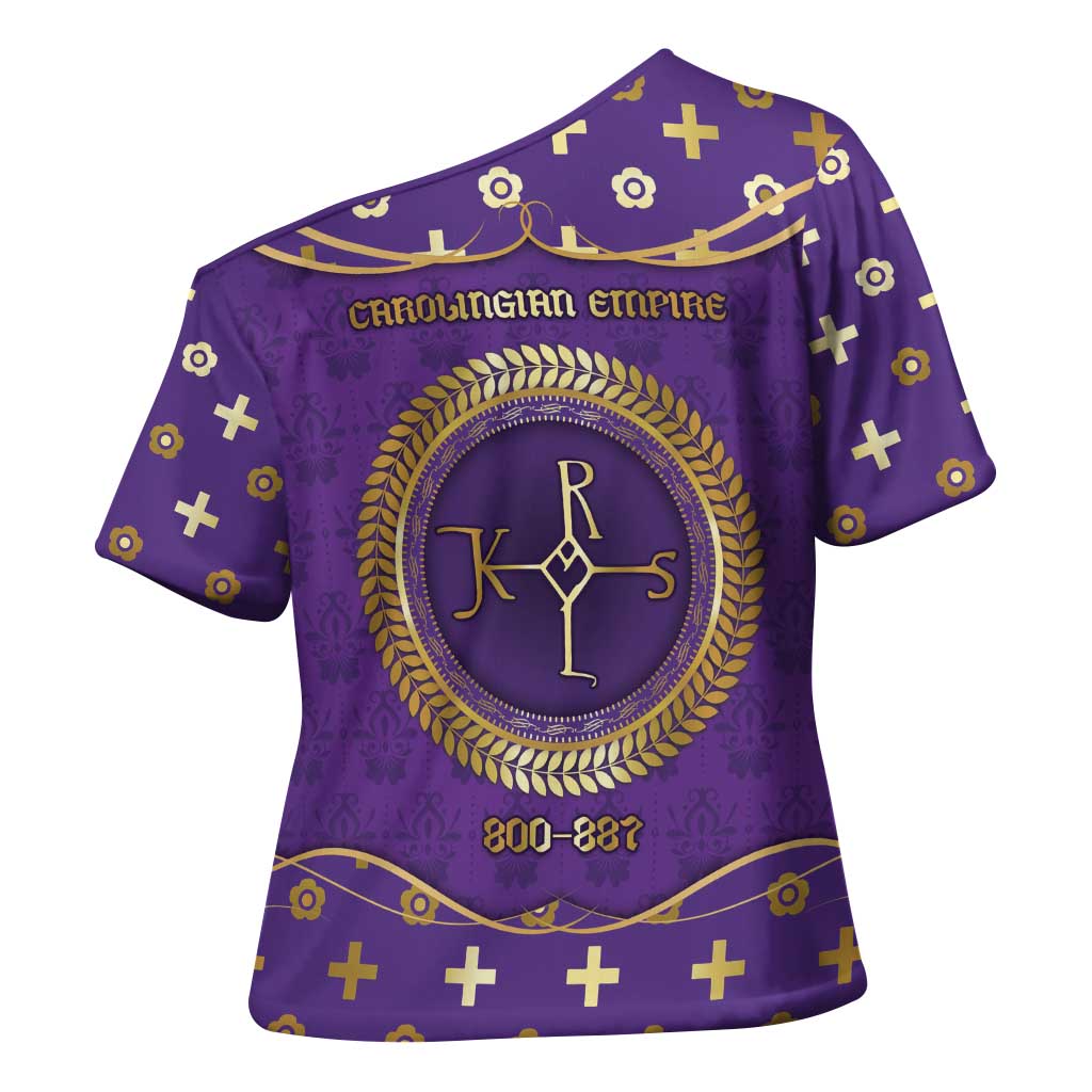Carolingian Empire Cross Shoulder Shirt Charlemagne King Of The Franks - Wonder Print Shop
