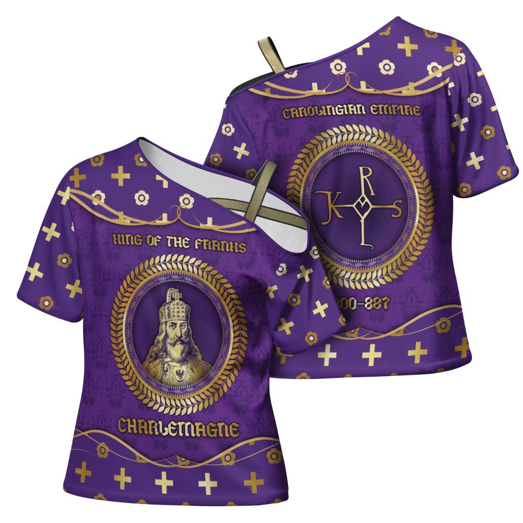 Carolingian Empire Cross Shoulder Shirt Charlemagne King Of The Franks - Wonder Print Shop