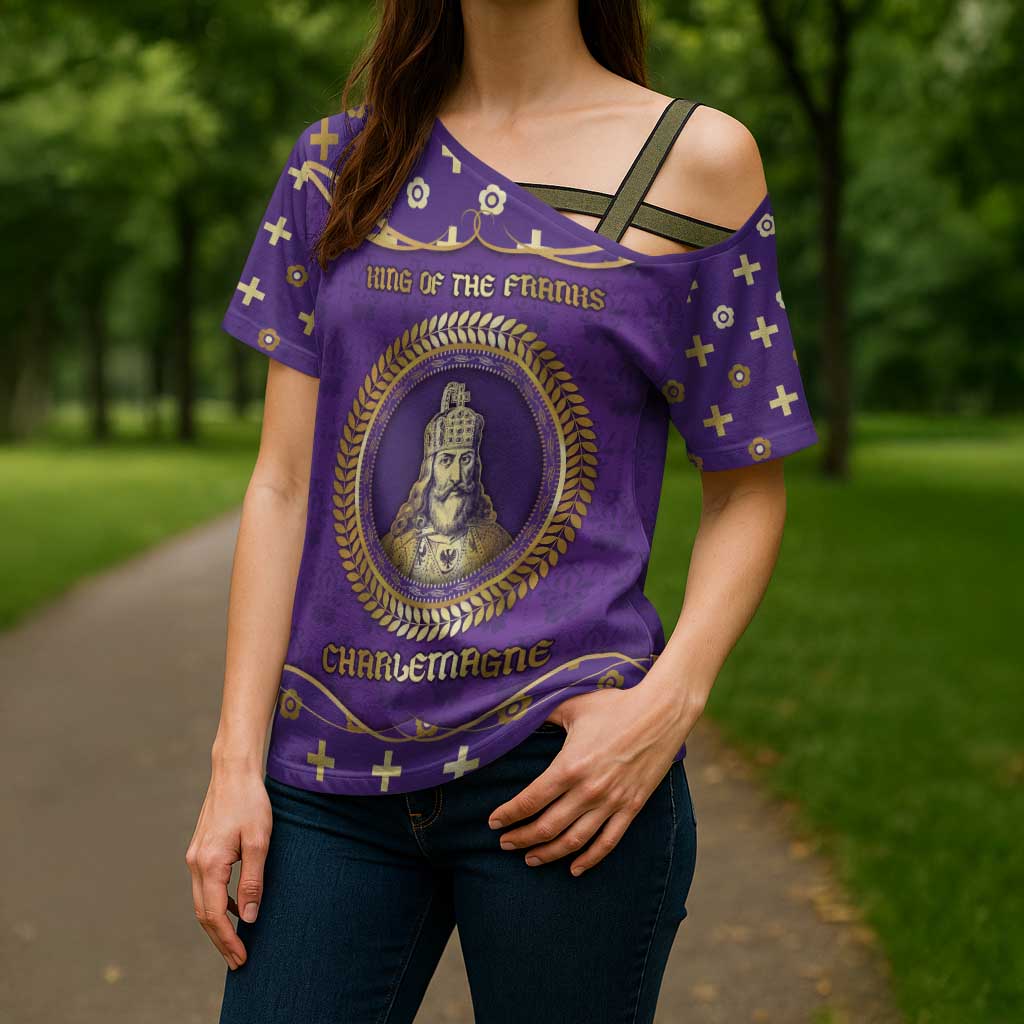 Carolingian Empire Cross Shoulder Shirt Charlemagne King Of The Franks - Wonder Print Shop
