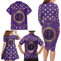 Carolingian Empire Family Matching Long Sleeve Bodycon Dress and Hawaiian Shirt Charlemagne King Of The Franks - Wonder Print Shop