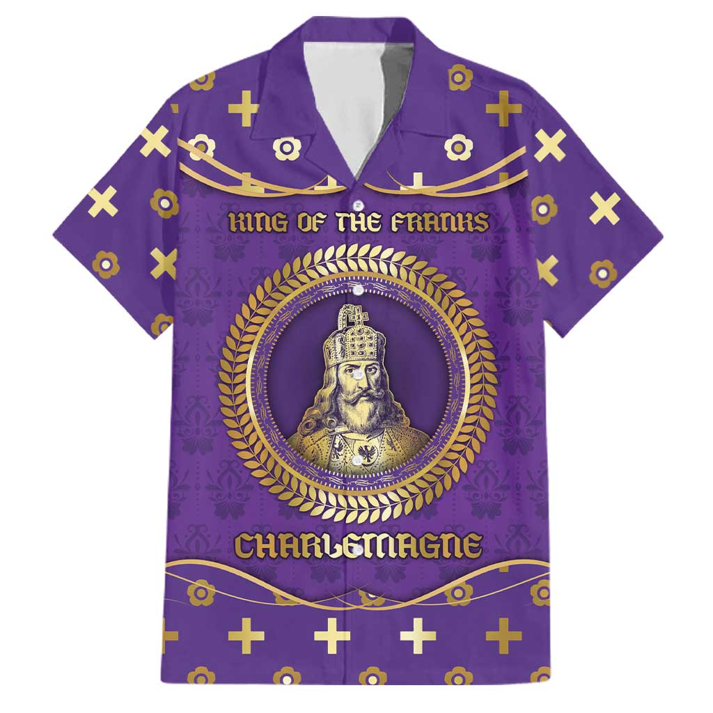 Carolingian Empire Family Matching Off Shoulder Maxi Dress and Hawaiian Shirt Charlemagne King Of The Franks - Wonder Print Shop